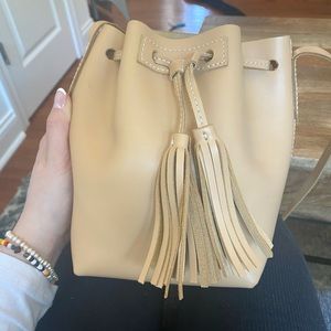 NWT leather mini bucket bag